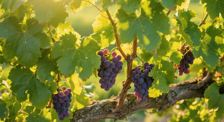 Purple Grapes Bouncing on Old Branches