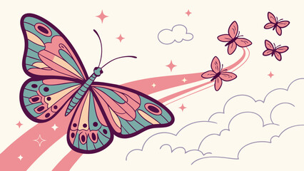 butterfly on a pink background