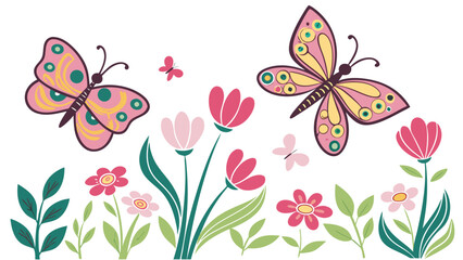 seamless pattern with butterflies