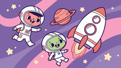 space rocket and spaceship