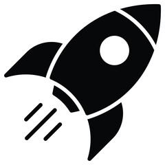 rocket launch icon for startup growth and success