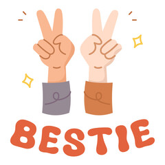 Obraz premium Bestie Illustration for Friendship Day