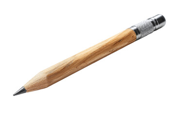 Naklejka premium Close-up photography wooden pencil art on an office desk. Isolated on transparent background, png.