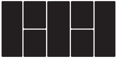 Template photo collage 7 pictures with copy space, moodboard, album vector