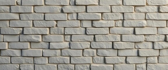 Fototapeta premium Large, textured concrete blocks form a robust, weathered wall pattern, outdoor, vertical