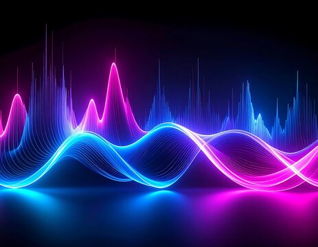 Abstract neon wave patterns