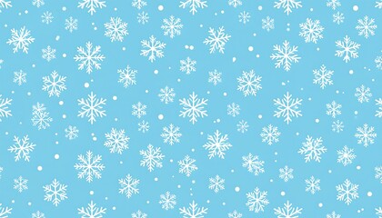 Light blue background with a repeating pattern of white snowflakes and small white dots