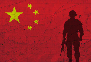 Conceptual image of war between China and Taiwan