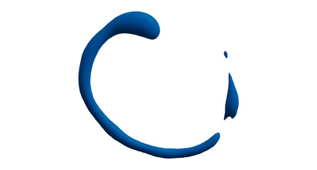 Beautiful blue watercolor brush isolated on transparent background.