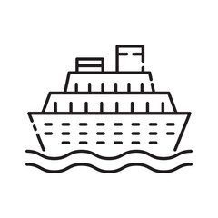 Obraz premium Cruise ship icon Symbol Outline icon Transparent background