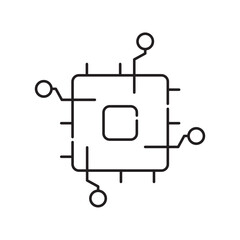 CPU icon, Computer part Symbol Outline icon Transparent background