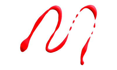 Beautiful red watercolor brush isolated on transparent background.