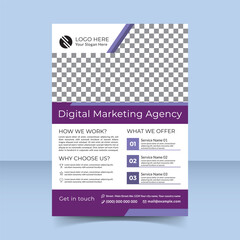 violet flyer design template digital marketing agency