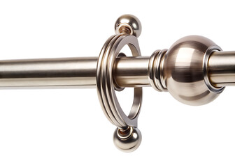   metal curtain rod close up isolated on white background PNG, AI GENERATED
