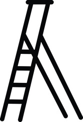 Step ladder tool construction safety metal black isolated equipment support simple Step ladder tool for construction or home improvement black metal isolated transparency background simple design