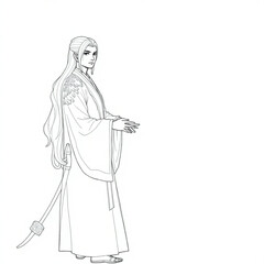  ai genarate anime black and white decoretion