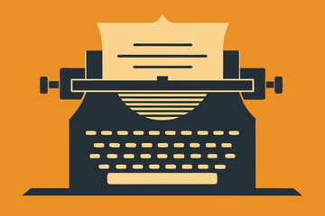 vintage typewriter with paper