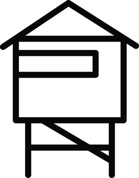 black outline house on stilts clip art preview