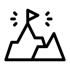 Mountain Peak Success Flag Icon