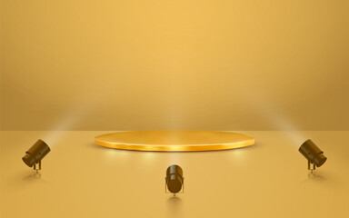 Podium with lighting. Stage, Podium, Scene for Award Ceremony