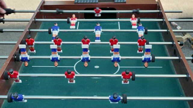 Table Football Players Ready for Sports Day Match