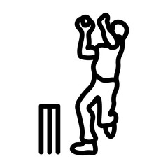 Cricket Balling Vector Filled Icon Design