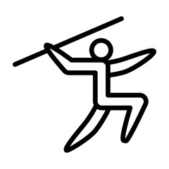 Javelin Throw Vector Line Icon Design