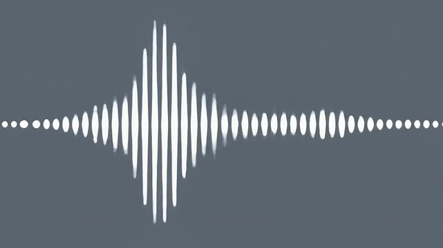 Seamless loop of a digital voice assistant waveform or audio signal analyzer graphic animation on a minimalist background