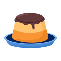 Doodle and Simple Style Pudding Illustration