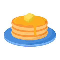 Doodle and Simple Style Pancake Illustration