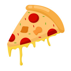 Doodle and Simple Style Pizza Illustration