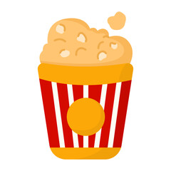 Doodle and Simple Style Popcorn Illustration