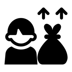 Person and Money Bag Icon