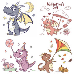 High-Quality Dragons Illustrations in Various Styles – SVG Bundle