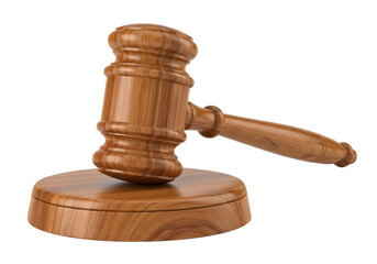 Wooden gavel and sounding block on a black background