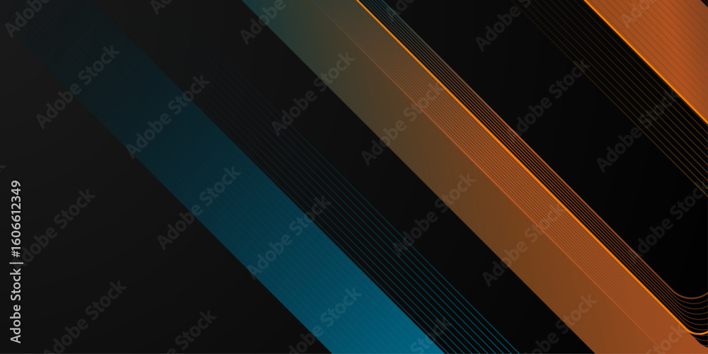Wall mural dynamic abstract design featuring vibrant lines on a sleek background. straight lines and round tail