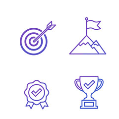 Academic goals. Icons set for student progress and achievement tracking

