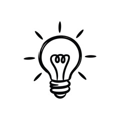 Hand drawn light bulb illustration representing idea and innovation concept