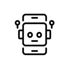 Modern Robotics AI Character Line Art Smart Technology Innovation Futuristic Design Simple Bold Icon