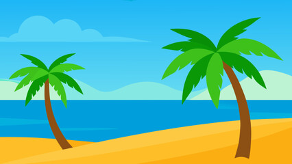 Obraz premium Idyllic tropical beach background scene beautifully rendered for a serene setting