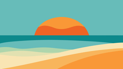 Serene Tropical Beach Vista at Dawn Presented as a Beautiful Illustration