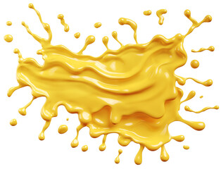 Melted yellow cheese 3d illustration.