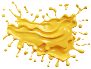 Melted yellow cheese 3d illustration.