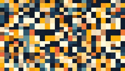 Abstract pixelated pattern of squares in vibrant colors