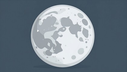 Cartoon moon on a dark background.  Simple illustration