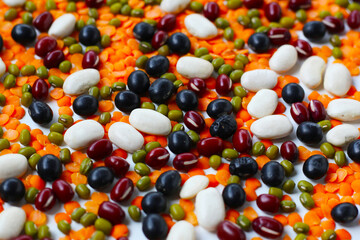 Colorful mixed beans and lentils, packed with plant-based protein and fiber
