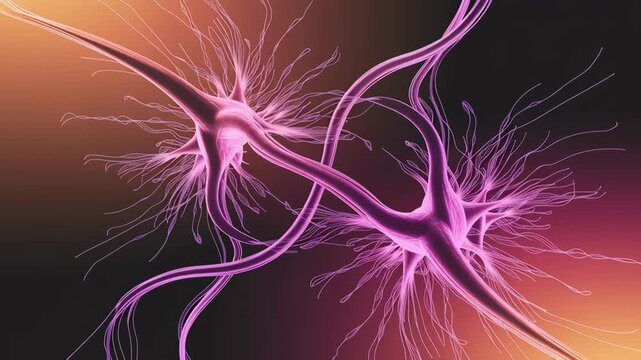 Neurons and Glowing Synapses Vibrant Abstract Digital Illustration Showcasing Neural Connections and Brain Activity Complexity