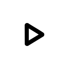 Minimalist vector logo of a triangular play button representing media, video playback, or start functionality in digital interfaces.
