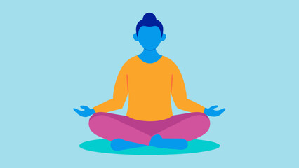 Obraz premium Person Practicing Mindfulness and Deep Breathing for Calm
