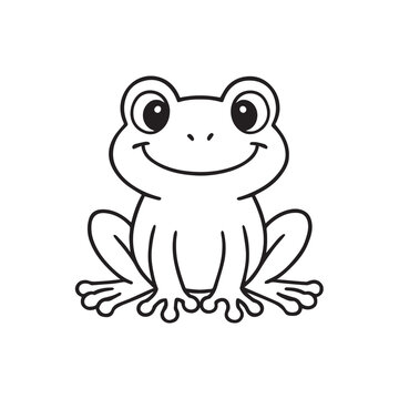 Cartoon froge outline vector illustration